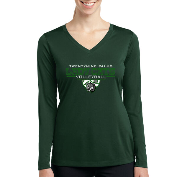 Twentynine Palms Volleyball Ladies Long Sleeve PosiCharge Competitor V Neck Tee Thumbnail